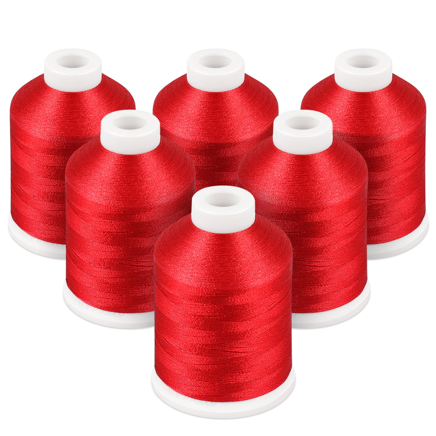 Red Polyester Embroidery Machine Thread Spool Kit 1100 Yard (1000M) 60 ...