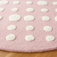 thumbnail image 3 of SAFAVIEH Kids Neutral Polka Dots Area Rug, Pink/Ivory, 5' x 5' Round, 3 of 11