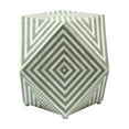 thumbnail image 5 of Bone Inlay End Table – Faceted Black & White Diamond Optical Design, 5 of 10