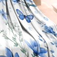 thumbnail image 3 of Blue Flowers and Butterflies Blanket,Comfortable Soft Flannel Throw Blanket,All Season,Warm Lightweight Blankets for Sofa Bed Couch Living Room Chair,30"x40"(80x100cm), 3 of 4