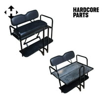 Hardcore Parts Rear Flip Seat For EZGO RXV 2008-2015 Model (Black Cushion w/t Grab Bar Attachment)