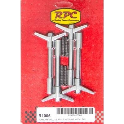 Racing Power Co-Packaged R1006, 4In Chrome Wing Nuts 1 1/4-20  4Pk 0