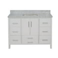 thumbnail image 5 of California 48" Bathroom Vanity with White Cabinet and Carrara Marble Top, 5 of 6