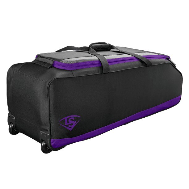 Louisville Slugger Omaha Rig Baseball Equipment Wheeled Bag, Black and