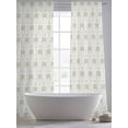 thumbnail image 5 of Palm Trees Sheer Curtains 2 Panels Set Retro Luxury Green Palm Tree Beige Texture Sheer Window Curtains Light Filtering Rod Pocket Voile Drapes for Bedroom Living Room 52"X84", 5 of 8