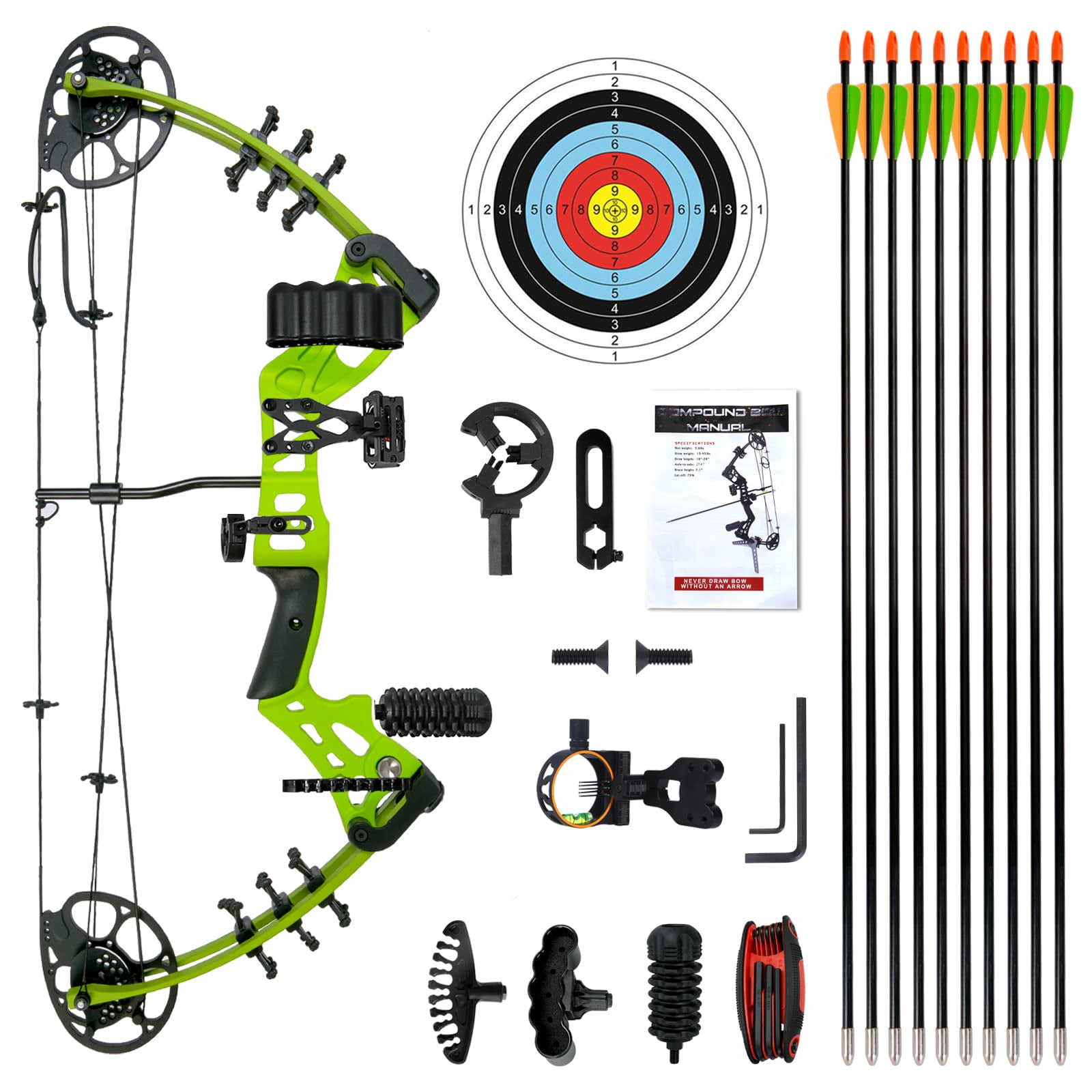 1 Set 15-45 lbs Compound Bow IBO 290 fps Ourdoor Hunting Bow