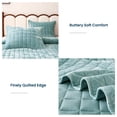 thumbnail image 3 of Sleep Zone Velvet Quilt Set, Full/Queen 90"x96", Buttery Soft Velvet 3 Piece Quilt Coverlet Set, Blue, 3 of 10