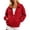 Red A, variant on Enjoytime Sweatshirt for Women Collared 3/4 Sleeve Solid Color Zip Up Jacket Fall Fashion Casual Lightweight Sweatshirts