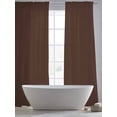 thumbnail image 5 of Brown Pure Color Sheer Curtains 96 Inch Length 2 Panels Set Window Treatments, Aesthetics Contemporary Luxury Rod Pocket Semi Curtains for Living Room/Bedroom/Kitchen Décor, 104"W x 96"L, 5 of 7