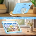 thumbnail image 5 of Case for iPad Mini 7 A17 Pro 2024/Mini 6 2021 8.3 inch 7th/6th Gen with Butterfly Stand, Shockproof Protective Tablet Cover with Pencil Holder Shoulder Strap for Kids Girls, Beige Blue, 5 of 7