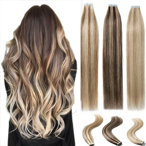 Snoilite 1622inch 100 Remy Tape in Human Hair Extensions Double Side