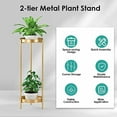 thumbnail image 2 of Plant Stand Plant pots Indoor Stands – Metal Flower Pots Stand Plant Shelf for Multiple Plants,2 Tier Removable Display Plant Table Gardeing Gifts for Living Room Outdoor Garden Balcony Décor Gold, 2 of 7