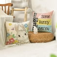 thumbnail image 4 of hofaaa Happy Easter Some Bunny Loves You Throw Pillow Covers, 18 x 18 Inch Buffalo Plaid Easter Eggs Cushion Case Decoration for Sofa Couch Set of 4, 4 of 6