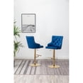 thumbnail image 2 of Best Master Furniture Tabourets de Bar en Velours Capitonné Doré 2 Pcs Brightcast en Bleu, 2 of 5