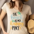 thumbnail image 4 of The Beach Is My Happy Place Graphic T-Shirt – Summer Coastal Vibes Tee, White, Size M, 4 of 6