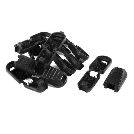 Outline Zip Pull 10pcs Zipper Pulls Cord Plastic Lock End Zip Clips Buckle Fitting Parts Black 5.4 x 5.2mm for Home Essential ()