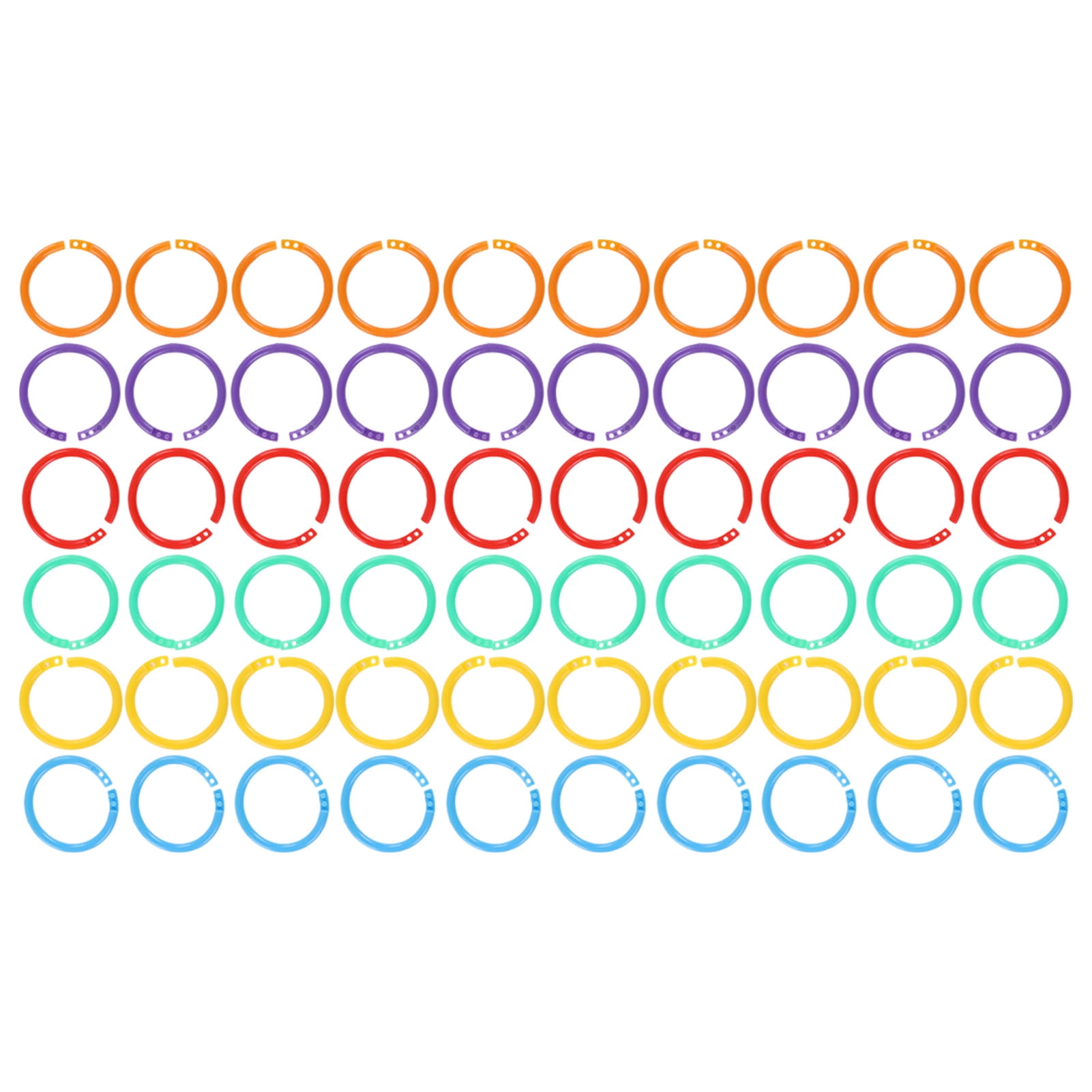 FAGINEY Binder Rings,60PCS Loose Leaf Rings Colorful PP 1.4in Book