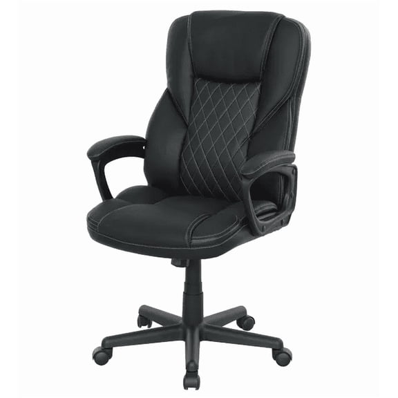 HOMCOM High Back Ergonomic Office Chair  PU Leather Executive Desk Chair with Adjustable Height and Swivel Wheels  Black