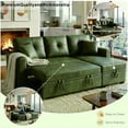 thumbnail image 4 of Olive Green Convertible Sleeper Sectional Sofa with Reversible Chaise and Storage, 4 of 10