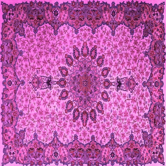 Ahgly Company Indoor Square Persian Pink Traditional Area Rugs, 4' Square