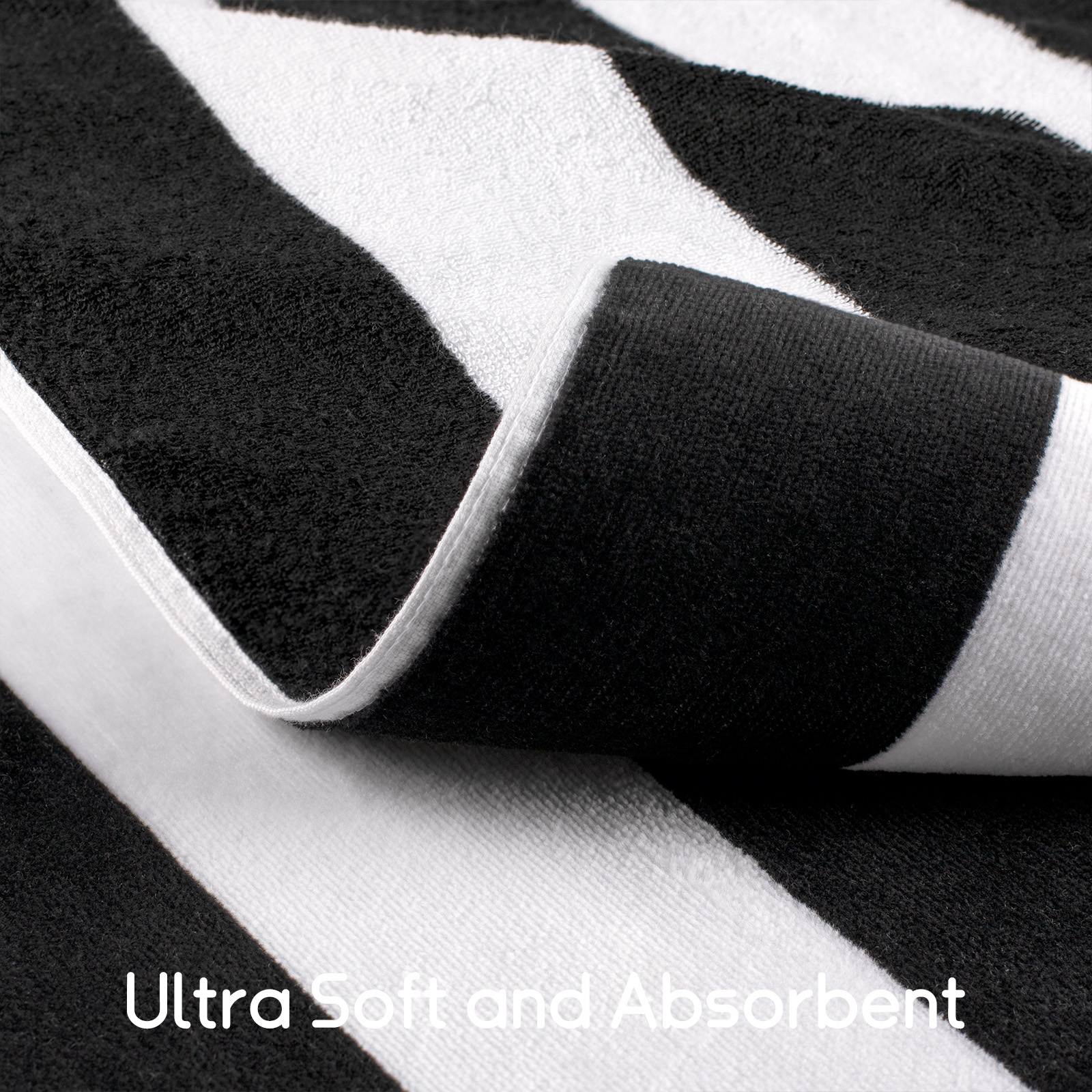 Ouxiaobai Cotton Oversized Beach Towel - 35 x 70 Inch Large Size Pool Towel, Striped Cabana Swim Towel