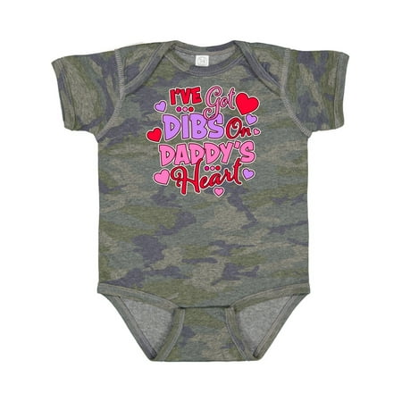 

Inktastic Ive Got Dibs on My Daddys Heart with Hearts and Dots Gift Baby Boy or Baby Girl Bodysuit
