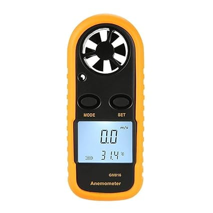 True Sense GM816 Portable Anemometer Air Wind Speed Gauge Meter Air Flow Velocity Windmeter 30m/s LCD with Temperature Tester