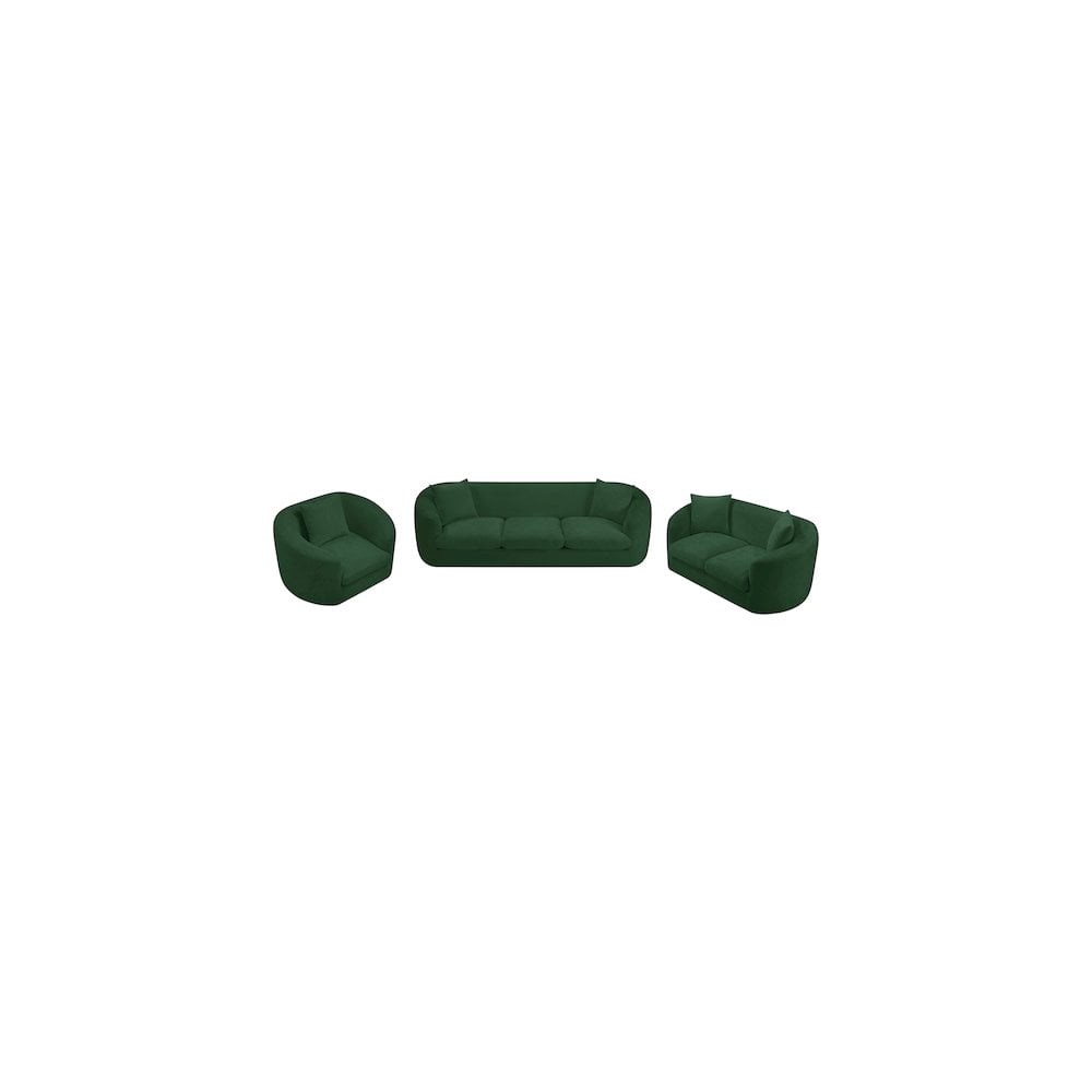 Meridian Furniture Penelope Green Chenille Fabric Sofa