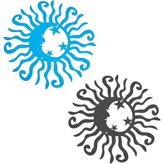 2 Sets Wacky Sun Metal Wall Art Steel Outdoor Decor Metall Outdoor Wall Decor Spiral Sun Decor Art 9.92Inches Metal Indoor/Outdoor Wall Art diy Mixed Color