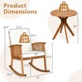 thumbnail image 3 of Gymax 2PCS Patio Rocking Chair Set Round Table Solid Wood Cushioned Sofa Garden Deck, 3 of 9