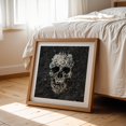 thumbnail image 6 of Marble Skull - Digital Art Floral Surrealism Flowers Modern Art Abstract Oak Framed Wall Art Print 8 x 8 inches, 6 of 8