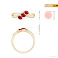 thumbnail image 6 of ANGARA Natural Oval Ruby Three Stone Bypass Ring with Diamonds in 14K Yellow Gold for Women (Size-4x3mm) | July Birthstone, Birthday, Anniversary, Jewelry Gift for Women | Natural Ruby Ring, 6 of 11