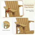 thumbnail image 5 of Gymax HIPS Outdoor Weather Resistant Slatted Chair Adirondack Chair w/ Cup Holder Indonesia Teak, 5 of 8