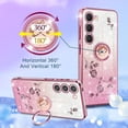 thumbnail image 3 of (3in1 for Samsung Galaxy S24 Plus Case for Women Girls Glitter Girly Cute Bling Flowers Phone Cases with Ring Stand Design Sparkle Floral Shiny Pretty Cover for Samsung S24 Plus 6.7'', 3 of 12