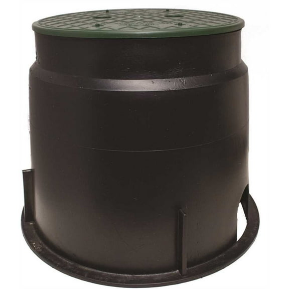 Dallas Specialty DS1100 10 in. Valve Box Round Black Body with Green Lid