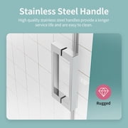 BARONAGE Frameless Single Sliding Soft-Close Shower Door(Countbuffer) 56-60 in. x 76 in , 3/8 (10mm) Clear Tempered Glass, Reversible Installation Easy Glide Rollers Sliding Shower Door Chrome
