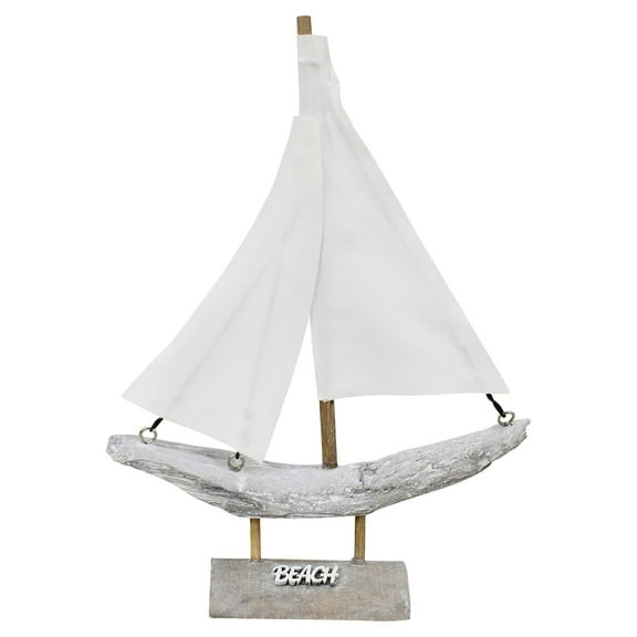 Wooden Sailboat Nautical Sail Boat Decor Coastal Centerpiece Home Shelf Decoration Beach Themed Statue Ornaments for Bathroom Room Bedroom (B)