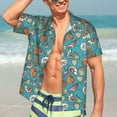 thumbnail image 7 of Susaid Cute Conch Print Short Sleeve Shirts Button Down Casual Shirts Summer Beach Aloha Button Down Short Sleeve for Men ,3X-Large, 7 of 7