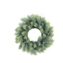 Gnwei Christmas Cedar Wreath, Christmas Wreath for Front Door, Real Touch Pine Wreath Artificial Green Cypress Wreaths with Pine Cones for Wall Window Porch Indoor Outdoor Winter Decor