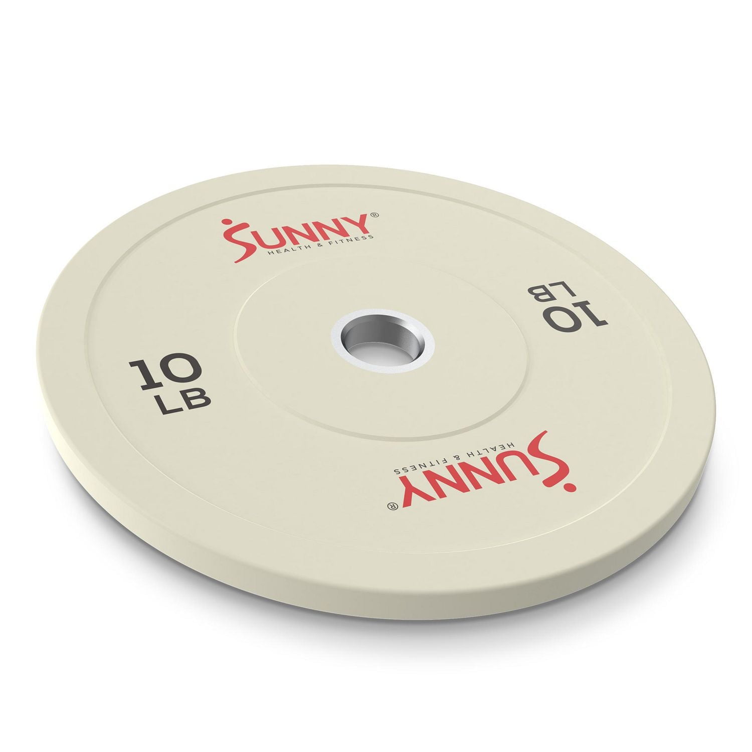 Sunny Health & Fitness Elite 2-inch Rubber Olympic Weight Plates 10-Pound (Pair) - SF-OP01-10 (White)