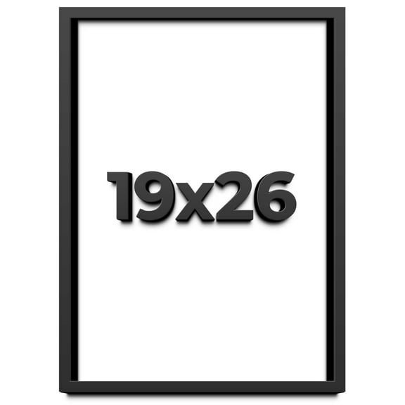 19x26 Shadow Box Frame Black | 1 inches Deep Real Wood Contemporary Shadowbox Display Frame | UV
