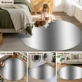 thumbnail image 6 of Dark Gray Round Area Rug 4ft, Gradient White Abstract Minimalist Stripe Washable Non-Slip Circle Rugs for Bedroom Living Room Kitchen, Soft Non Shedding Circle Carpet for Dining Room Dorm, 6 of 9