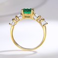 thumbnail image 4 of 2 Carat Created Green Nano Emerald Rings for Women Dainty Engagement Rings Sterling Silver Gold Rings for Women Oval Cut Promise Rings for Her Elegant Green Gemstone Rings, 4 of 6