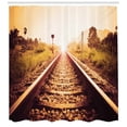 thumbnail image 3 of Ambesonne Train Track Shower Curtain, Rustic Retro Railroad, 69"Wx84"L, Multicolor, 3 of 3
