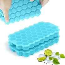 2 Pack Ice Cube Trays, Silicone Flexible Ice Cube Tray, for Cooling Drinks, Whiskey and Cocktail, BPA Free, Easy Release Reusable Ice Cube Molds, Blue,8.1 x 4.7 x 0.9 inches, Blue