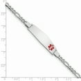 thumbnail image 2 of Beautiful Sterling Silver Rhodium-plated Medical ID Figaro Link Bracelet, 2 of 2