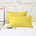 thumbnail image 6 of Ke1Clo Cooling Pillow Cases Queen Size Set of 2, Soft Brushed Microfiber Breathable Cooling Pillow Case for Hot Sleepers with Envelope Closure, Yellow Pillow Cases, 6 of 6