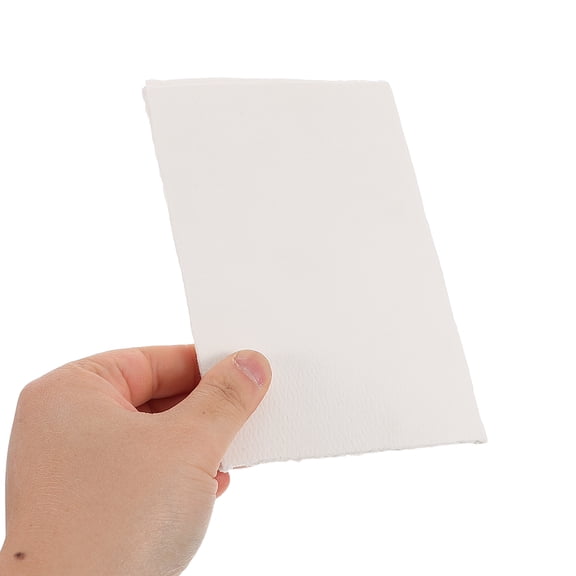 COMPUKAS 20 Sheets White Deckled Edge Watercolor Paper, Cotton Pulp for Artists, Painting, Drawing, and Projects