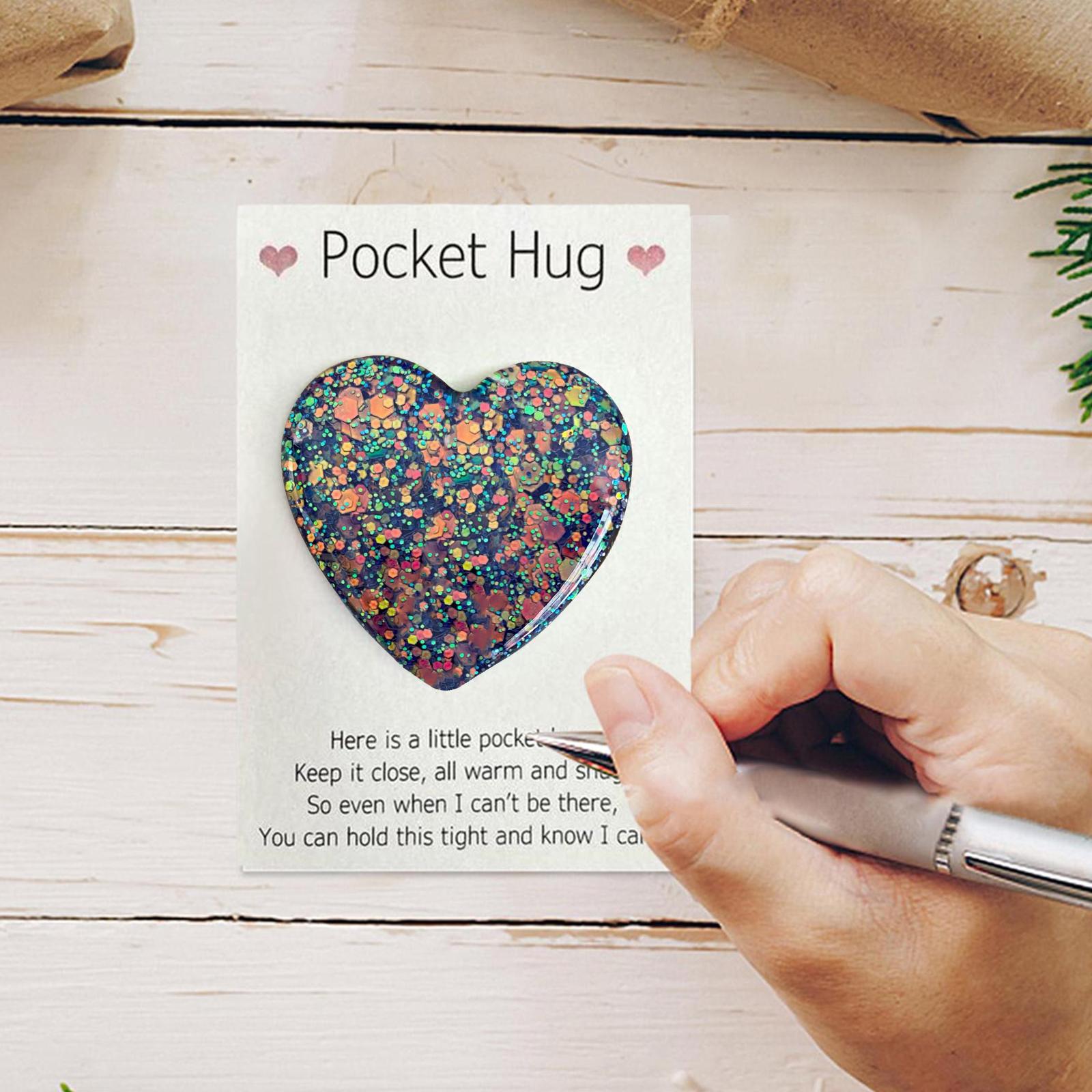 Pocket Hug Heart Token with Greeting Card Mini Cute Pocket Hug Decoration Keepsake Cheer up Gifts for Friends Colleagues Family - image 4 of 5