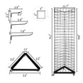 thumbnail image 4 of Bonnlo 6' x 2' Triangle Grid Panel Tower with Base and Casters, 5mm Wire, 220 lbs Capacity Wall Display Rack with 3 Sizes x 6 Hooks, Black, 4 of 4